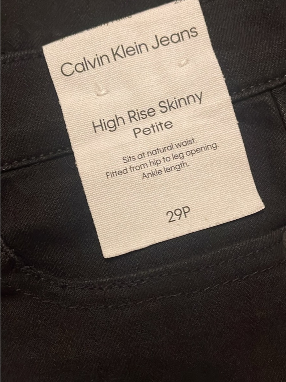 Calvin Klein Jeans High-Rise Skinny Petite Jeans - Black - Picture 1 of 3